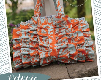 Izzy & Ivy Designs Petunia Purse, ruffled bag pdf sewing pattern