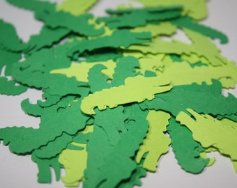200 pieces Alligator Die Cut Confetti Table Decor - greens