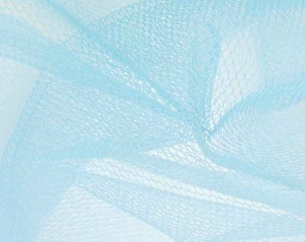 Tulle Netting Dress Fabric 140cm Wide 30 Colour Range - Powder Blue