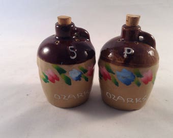 Vintage stoneware salt and pepper set from Ozarks
