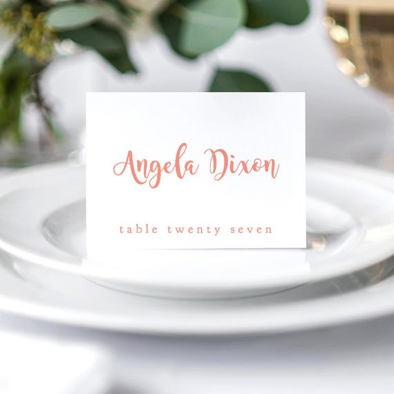 Printable folded place cards table name cards template