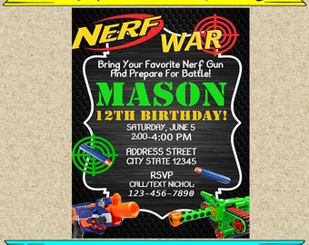 Dart Invitation, Dart Gun War Party Invite, Gun War Invitation, Dart Gun Digital Invitation, Dart War Birthday Invitation, Dart Battle
