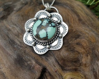 New Lander Turquoise and Sterling Silver Necklace