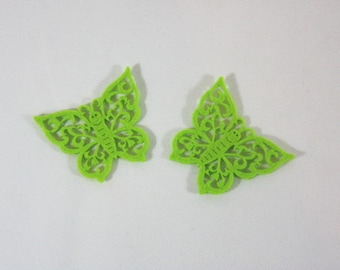 Embellishments/applique/subjects felt Green Butterfly