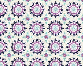 Lulabelle Medallion in Cream Fabric by Riley Blake - 1 Yard