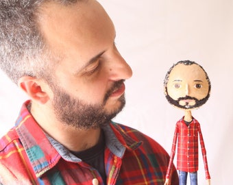 Regalo para Hombre Muñeco Personalizado Regalos de Aniversario Muñeca Papel Maché Regalo para Novio Regalo Personalizado Regalo Cumpleaños