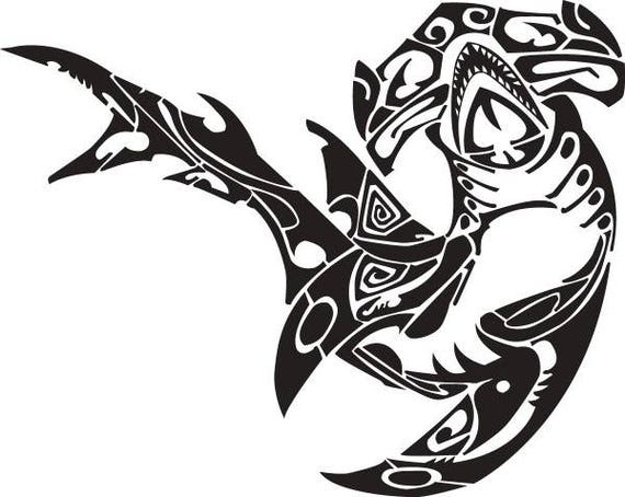 Free Free 247 Tribal Hammerhead Shark Svg SVG PNG EPS DXF File