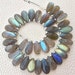 4 Matched Pair, NATURAL Blue Flashy Labradorite Smooth PEAR Shape Briolettes, 15x7mm size.Superb Item at Low Price