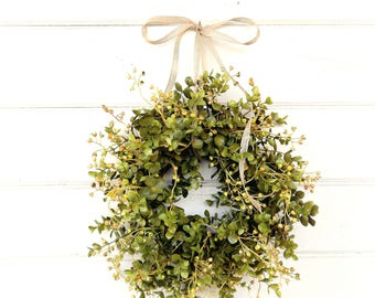 MINI Window Wreath-Eucalyptus Wreath-Farmhouse Decor-Country Cottage Wreath-Farmhouse Decor-Eucalyptus Wreath-Wall Decor-Small Wreath-Gifts