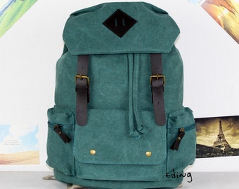 Green Canvas Backpack