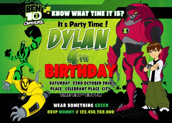 Ben10 Invitations Ben10 Invitation Ben10 Invitation