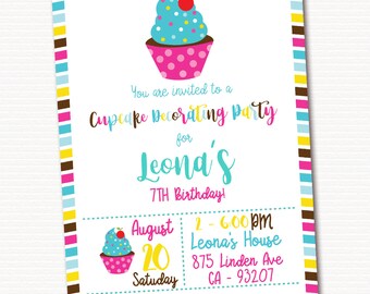 Cupcake Decorating Invitation Cupcake Decorating Birthday
