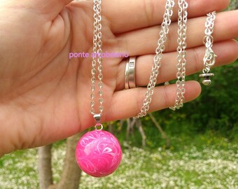 Angel caller/ chime/enamelled/ pink/ pregnancy/ baby/ mom/ legend/ guardian angel/ gift/mexican bola / sound/ pacifier