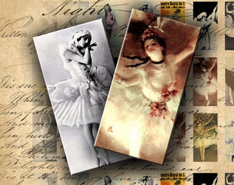INSTANT DOWNLOAD Digital Collage Sheet Ballerina Vintage Images 0.75 X 1.5 inch (Bamboo Size) - DigitalPerfection digital collage sheet 341