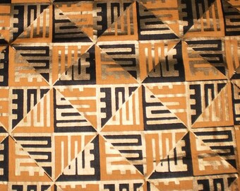 Fabric Tribal block 1 yard x 43" wide new cotton metallic