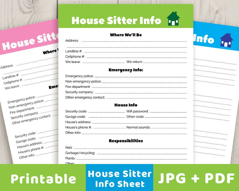House Sitter Instructions Template