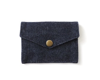 Snap Denim Wallet Minimalist Card Wallet