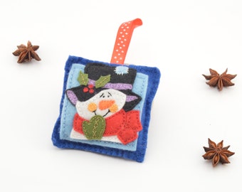 Felt Christmas ornament, felt decoration, Christmas decoration, snowman, snowman ornament, felt ornament, felt snowman, tree ornament