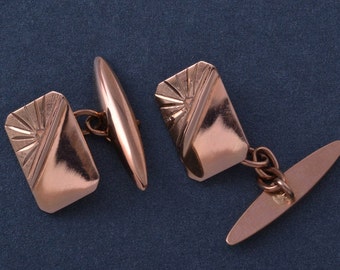 9ct Rose Gold 1930's Cufflinks (768p)