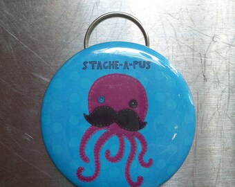 Mustache Octopus Bottle Opener/Keychain