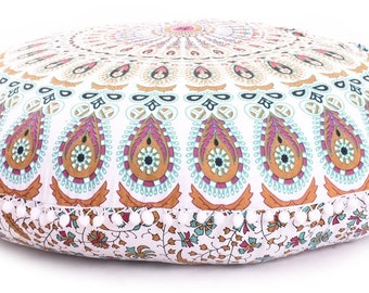 Indian Pouf Ottoman Floor Cushion Seating Area Meditation Cushion Pouf Seating Decorative Pillow Floor Pillow Seat Cushion NO FILLER INCLUDE