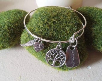 Strength Adjustable Wire Bangle Charm Bracelet, Handmade Jewelry, Charm Bracelet, Wire Bracelet