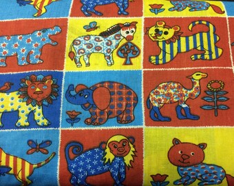 Zoo Print--Primary Colors 100% Cotton Fabric