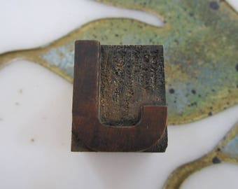 Wood Letterpress Type Printing Block Letter J