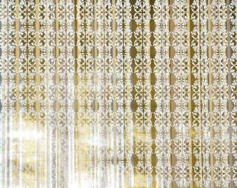 Retro Wallpaper by the Yard 70s Vintage Mylar Wallpaper - 1970s Metallic Gold White and Silver Mylar Wallpaper