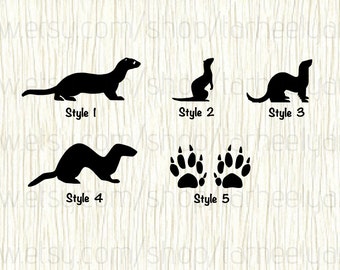 Ferret Car Decal, Ferret Decal, Ferret Print Decal,Weasel Decal,Weasel Car Decal,Wildlife Decal,Small Animal Decal,Polecat Decal,Otter Decal