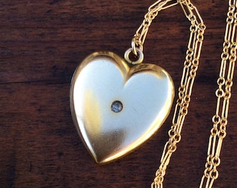 Large Antique Edwardian Wightman and Hough Co. Heart Locket, W and H Co.