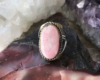 Rhodochrosite Adjustable Ring, Adjustable Gemstone Ring