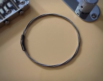 Steel Wrapped Guitar String Bangle Bracelet