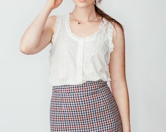 Vintage Plaid Secretary Skirt XS/S