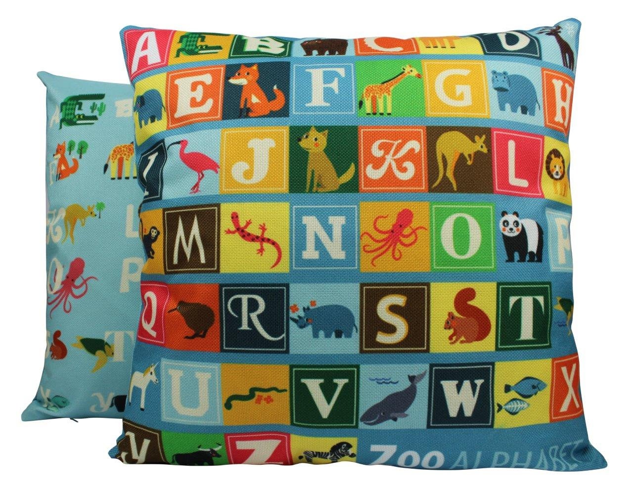 Alphabet Pillow Cover Nursery Decor ABC Throw Pillow