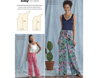 Simplicity Sewing Pattern 8390 Girl's and Misses' Tie Front One-Piece Pants