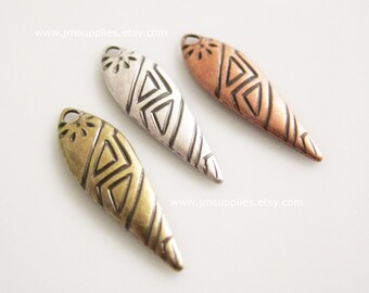 21x7mm Drop with Etched Tribal Design