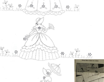 3 Southern Belle / Crinoline Lady Pillowcase embroidery pattern mo567