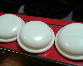 Vintage Set of French Ivory Celluloid Large Buttons EUC Very Nice Condition