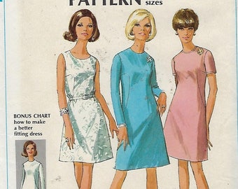 Simplicity 7506 Misses' Bonus Basic Dress Size 16 Bust 38"