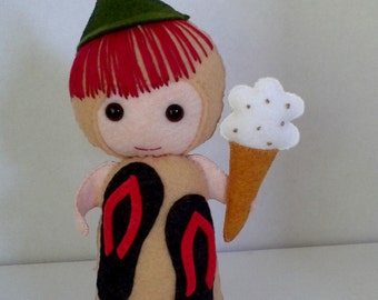 Little Felt Girl who loves Summer