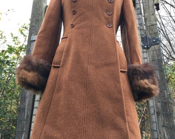 Vintage Wool Coat/ Penny Lane Coat/ Long Wool Coat/ Boho Coat/ Bohemian Coat