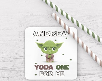Personalised yoda one for me coaster, valentines coaster, star wars themed coaster, yoda one for me coaster, personalized star wars coaster
