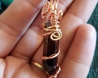 Smokey Citrine points pendant