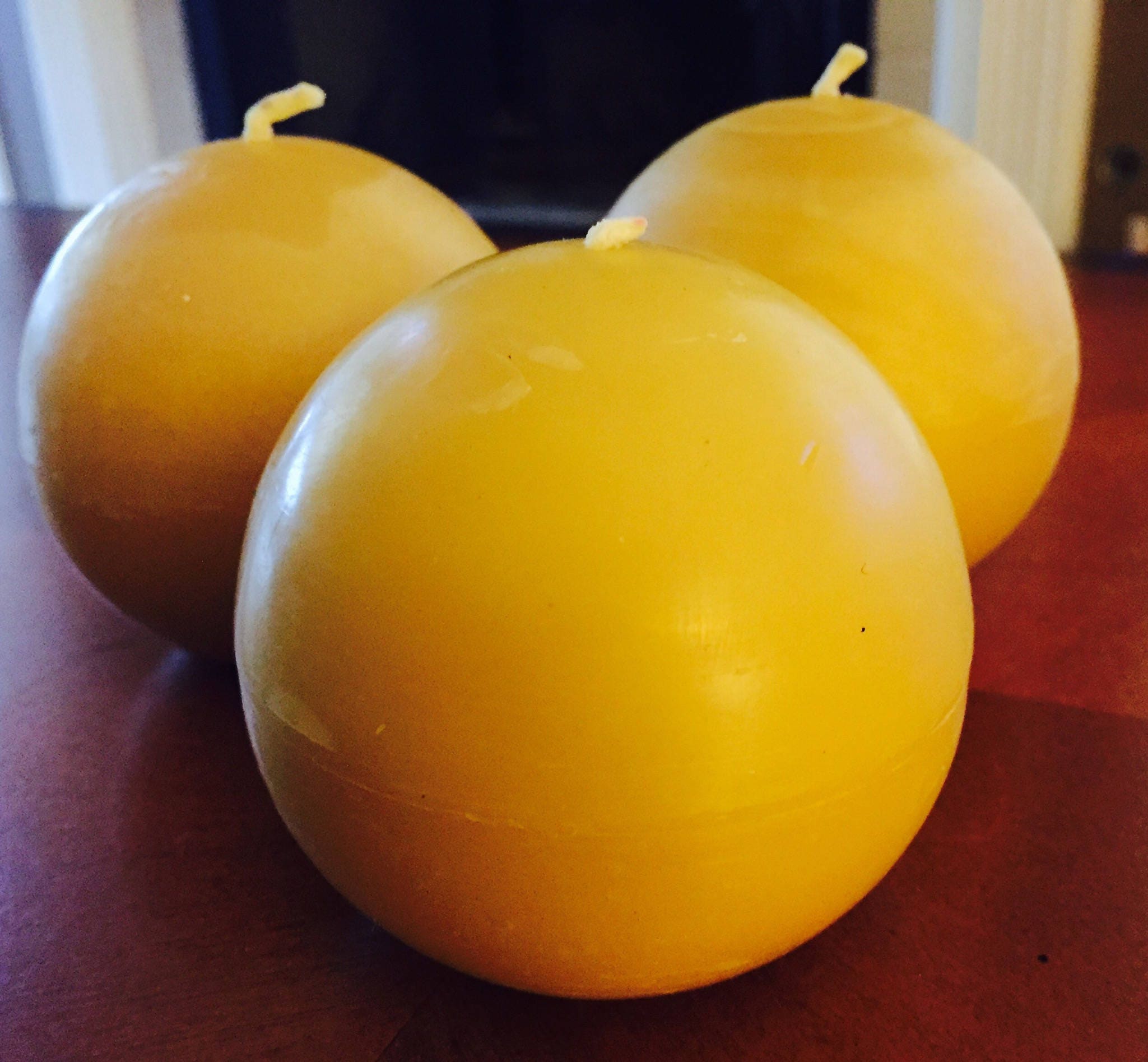 100 Pure Beeswax extra large 3 Sphere Candles. Scented or Unscented.