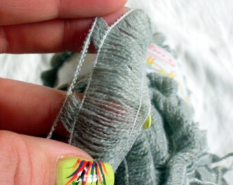 Ruffle yarn lambada lame flamenco fantasy, sashay yarn grey (17) Ribbon mesh yarn with metal thread Glitter silver thread yarn SALE DSH(P1)