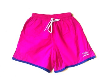 Vintage 1990s Umbro neon pink soccer Umbro nylon shorts