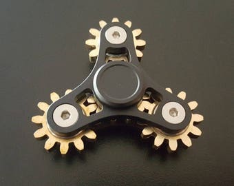 Precision Machined ALL METAL 4 Geared Fidget Hand Spinner Desk Toy