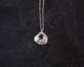 Sterling Silver Black Spinel Necklace / Spinel Necklace / Gemstone Necklace /