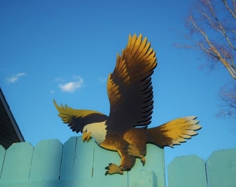 The Eagle has Landed. Lawn art, yard decorations. Birds.
